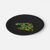 Red Green Santa Hat Splattered Paint  Papieren Bordje (Gekanteld)