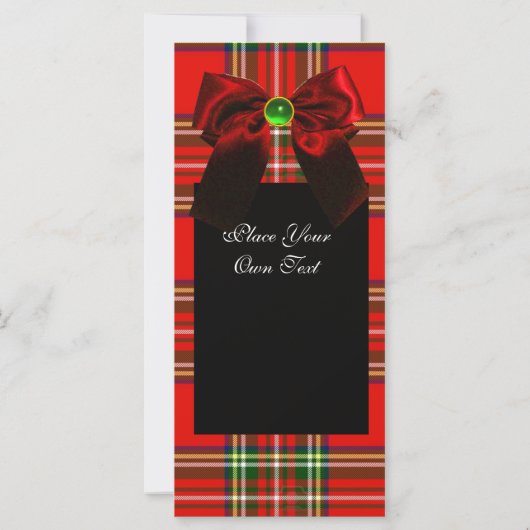 RED GREEN SCOTTISH TARTAN, BOWS AND CHRISTMAS TREE (Achterkant)