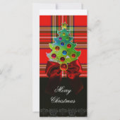 RED GREEN SCOTTISH TARTAN, BOWS AND CHRISTMAS TREE (Voorkant)