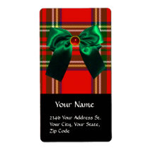 RED GREEN SCOTTISH TARTAN EN CHRISTMAS BOWS