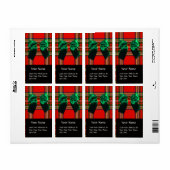 RED GREEN SCOTTISH TARTAN EN CHRISTMAS BOWS ETIKET (Full Sheet)