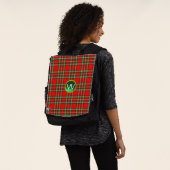 RED GREEN SCOTTISH TARTAN EN GEMSTONE MONOGRAM RUGTASSEN (Gedragen)