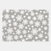 Red Green Silver Grey Snowflakes Kerstfeestdag Inpakpapier Vel (Voorkant 3)