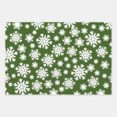 Red Green Silver Grey Snowflakes Kerstfeestdag Inpakpapier Vel (Voorkant 2)