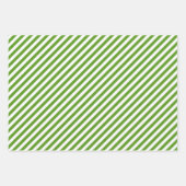 Red Green Silver Striped Kerstmis Inpakpapier Vel (Voorkant 3)