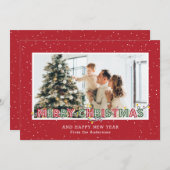 Red Green Snow-lampjes met kerstkaarten Feestdagenkaart (Voorkant / Achterkant)