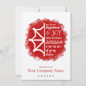 Red, Green Snowflake Business Holiday Card Kaart (Voorkant)