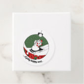 Red/Green Snowman Bedankjes Labels (In situ)