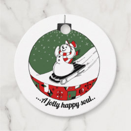 Red/Green Snowman Bedankjes Labels