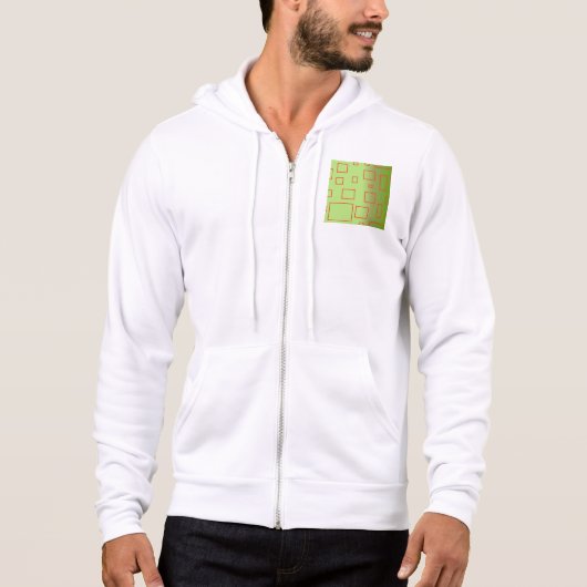 Red Green Square Men's Basic Hooded Sweatshirt (Voorkant)