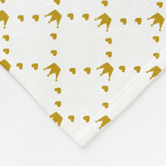 Red|Green Stripe |Gold Crown Pattern Royal Fleece Deken (Hoek)