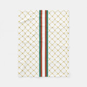 Red|Green Stripe |Gold Crown Pattern Royal Fleece Deken (Voorkant)
