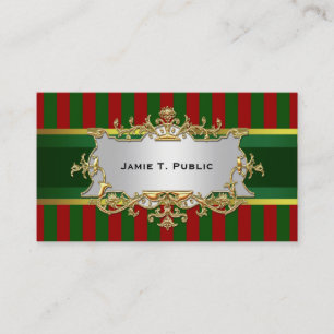 Red Green Stripe, Green & Gold Ribbon, Gold Label