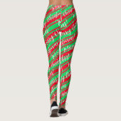 Red Green Stripe White Candy Cane Merry kerst Leggings (Achterkant)