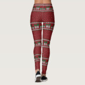 Red Green Striped Christmas Leggings Women (Achterkant)