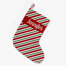 Red Green Striped Patroon Kleine Kerstsok