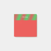 Red Green Stripes Gepersonaliseerd 3x3 Post it not Post-it® Notes (Voorkant)
