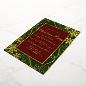 Red Green Swirl Snowflake Lijst Kerstfeest Folie Uitnodiging (Gedraaid)