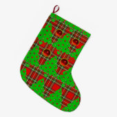 RED GREEN TARTAN, CHRISTMAS TREIN MET HARTEN GROTE KERSTSOK (Voorkant (Hangend))