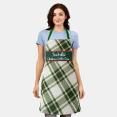 Red Green Tartan Plaid Personalized Christmas Apr Schort (Gedragen)