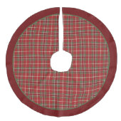Red Green Tartan Pset - aangepaste kerstboomrok Imitatie Linnen Kerstboom Kleed (Voorkant)
