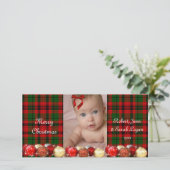  Red Green Tartan Pset met kerstKaart (Staand voorkant)