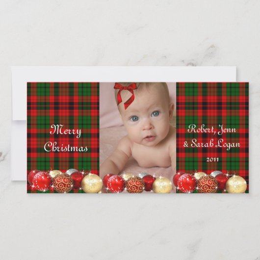  Red Green Tartan Pset met kerstKaart (Voorkant)