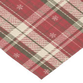 Red & Green Tartan Snowflake Christmas Lange Tafelloper (Hoek)