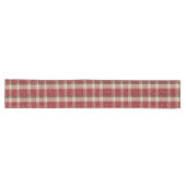 Red & Green Tartan Snowflake Christmas Lange Tafelloper (Horizontaal)