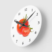 Red Green Tomato Food Art Ronde Klok (Hoek)