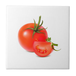 Red Green Tomato Food Art Tegeltje