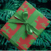Red Green Tropical Palm Tree Aloha Tree Skirt Kerstboom Rok