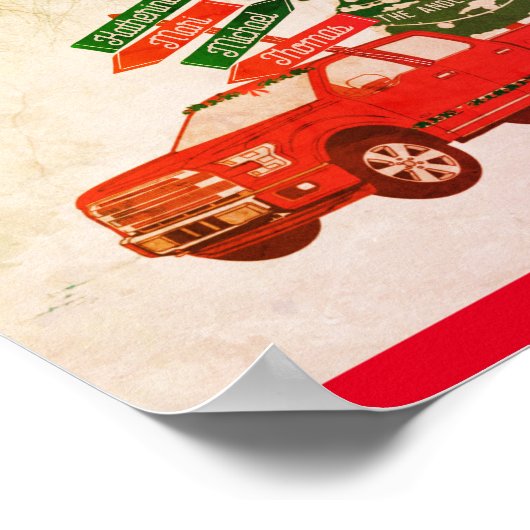 Red Green Truck Familienaam Classic Kerstmis 2022 Poster (Hoek)