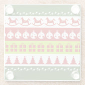 Red Green Ugly met kerstavaar Festive Clipart Glazen Onderzetter (Achterkant)
