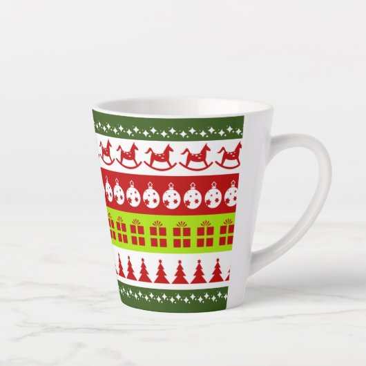 Red Green Ugly met kerstavaar Festive Clipart Latte Mok (Rechts)