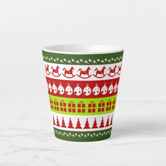 Red Green Ugly met kerstavaar Festive Clipart Latte Mok (Voorkant)