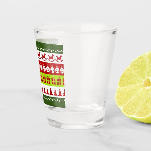 Red Green Ugly met kerstavaar Festive Clipart Shot Glas (Rechts)