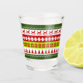 Red Green Ugly met kerstavaar Festive Clipart Shot Glas (Voorkant)