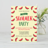 Red Green Watermelon Einde zomerfeest Kaart (Staand voorkant)