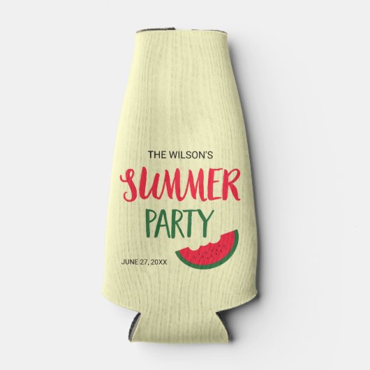 Red Green Watermelon Summer Party Bottle Cooler (Voorkant)
