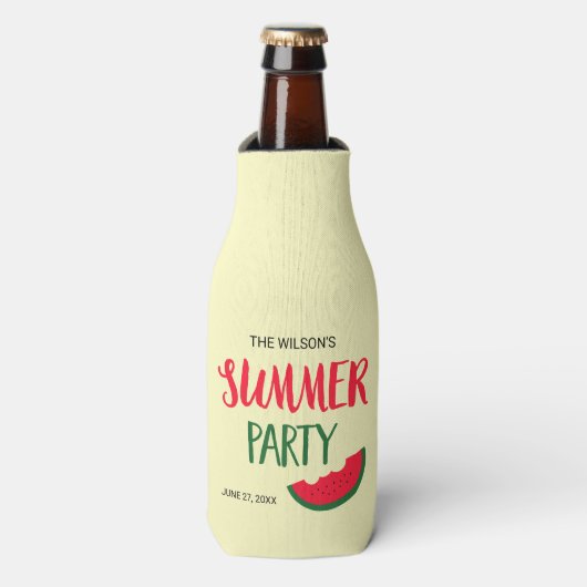 Red Green Watermelon Summer Party Bottle Cooler (Fles Voorkant)