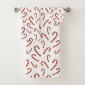 Red Green Waterverf Candy Cane Pattern 2 Bad Handdoek (Insitu)