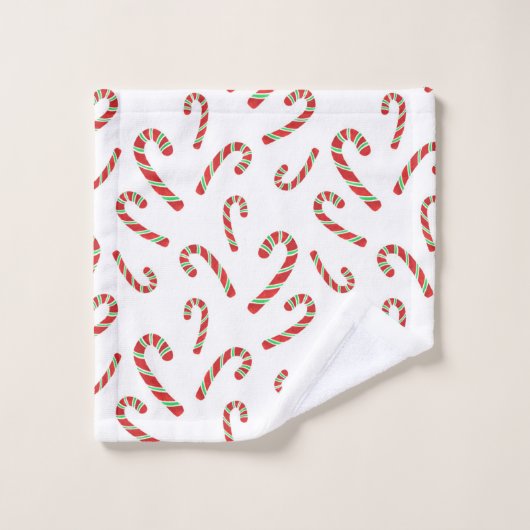 Red Green Waterverf Candy Cane Pattern 2 Bad Handdoek (Wasdoekje)