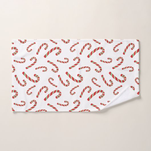 Red Green Waterverf Candy Cane Pattern 2 Bad Handdoek (Handdoek)