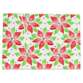 Red Green Waterverf Poinsettia Patroon Groot Cadeauzakje (Achterkant)