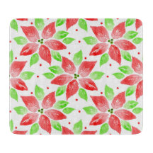 Red Green Waterverf Poinsettia Patroon