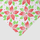Red Green Waterverf Poinsettia Patroon Tissuepapier (Detail)