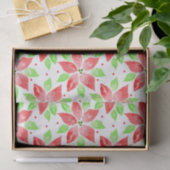 Red Green Waterverf Poinsettia Patroon Tissuepapier (Geschenk)
