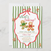 Red Green What's Baking Gingerbread Gender Reveal Kaart (Voorkant)