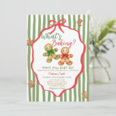 Red Green What's Baking Gingerbread Gender Reveal Kaart (Staand voorkant)